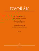 Slavonic Dances for Piano Duet, Op. 46 piano sheet music cover